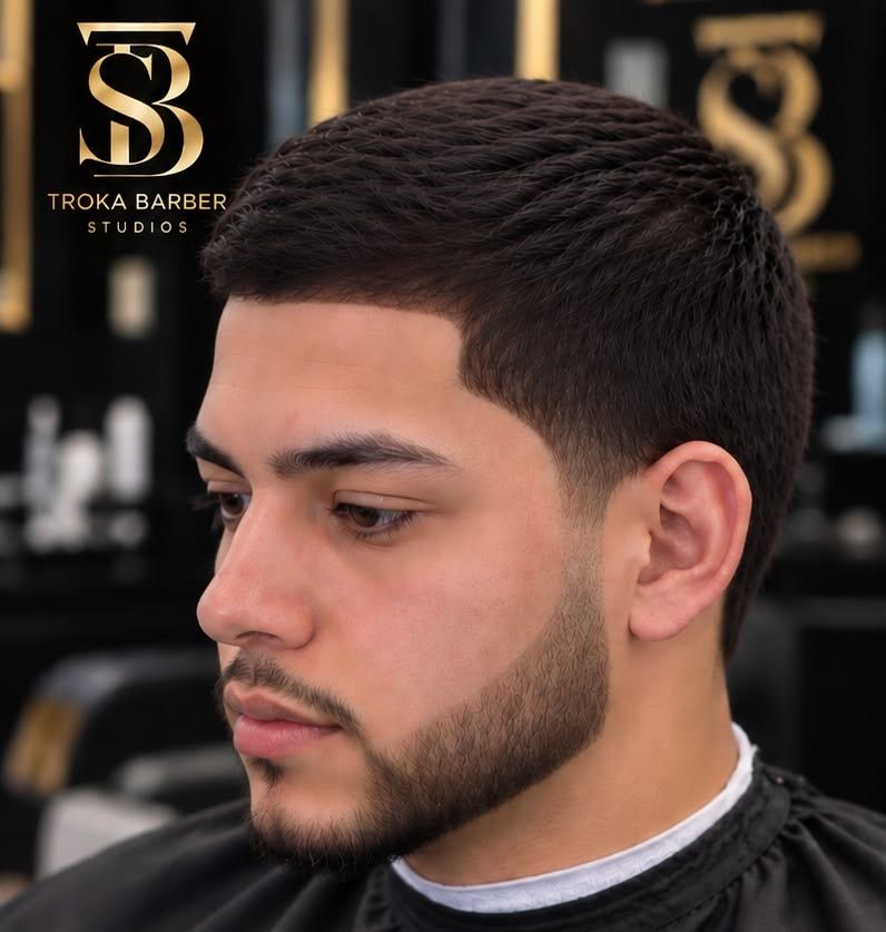 Ejemplo de Shape up y barba con toalla caliente realizado en Troka Barber Studios